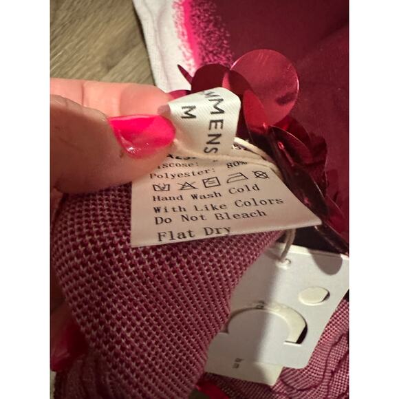 Commense Women's Medium O-Neck Sleeveless Gradient Sequin Hem Bodycon Dress - Picture 4 of 5